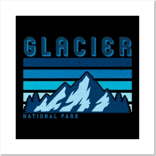 glacier national park retro vintage Posters and Art